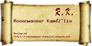 Rosenwasser Kamélia névjegykártya